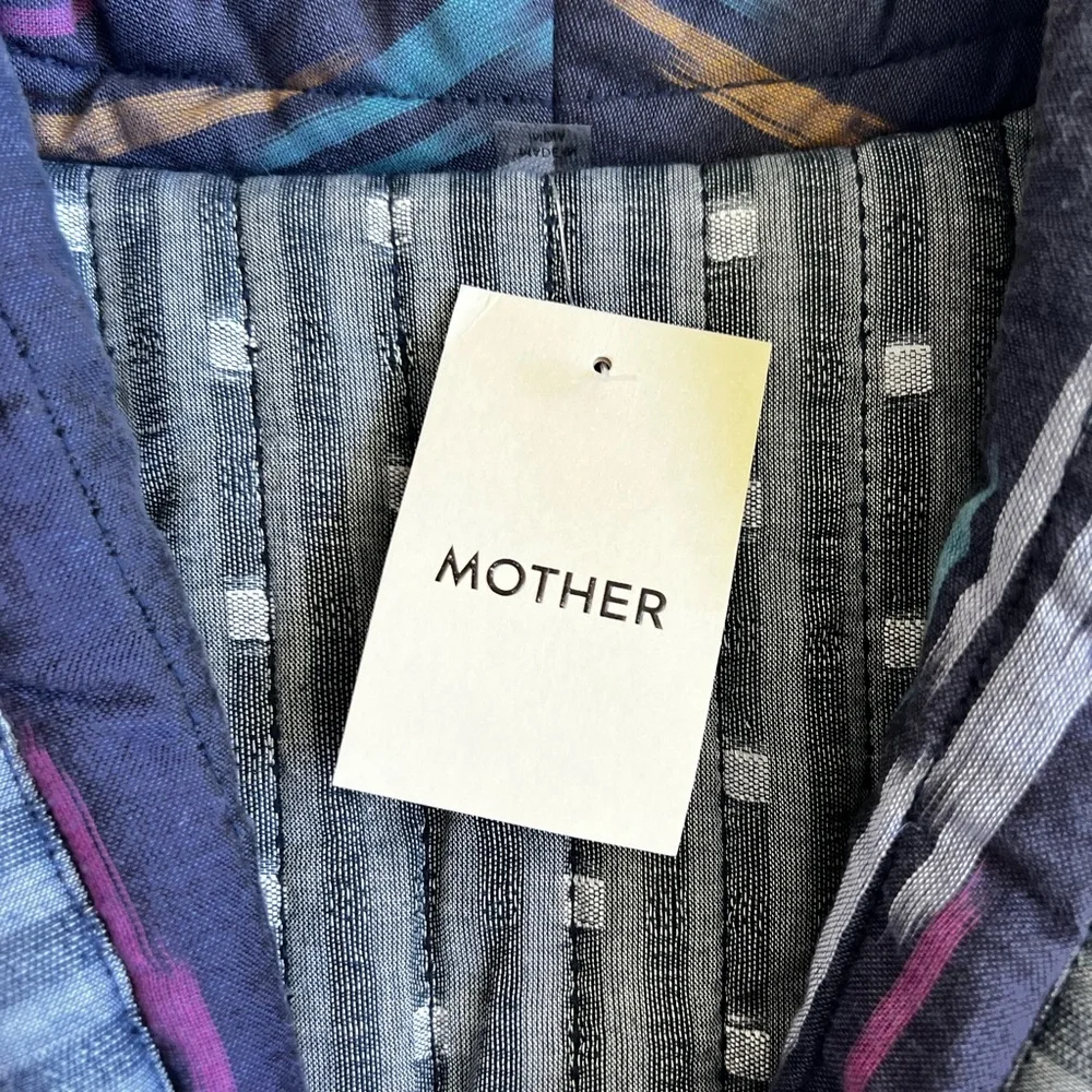 NWT MOTHER Dreamweaver Quilted Jacket Artist in Residence Blue Multi Size Small - Picture 7 of 12